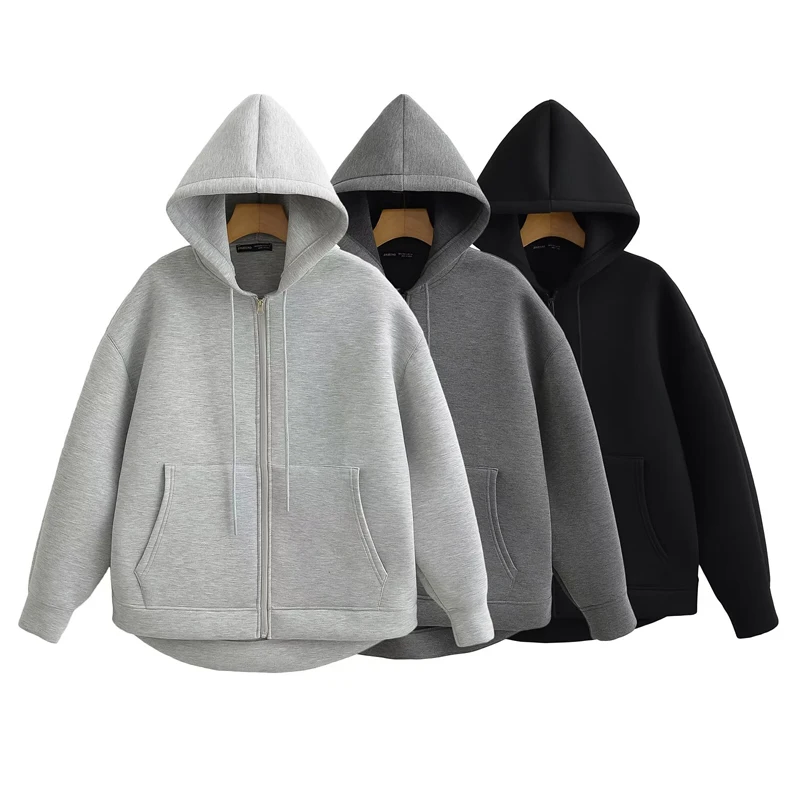 MUJER Zip up Hoodies Women Autumn Hooded Sweatshirt Woman Long Sleeve Oversized Women's Sweatshirts Zip Hoodie Women Jackets