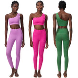 Women Two Pieces Fitness Yoga Set Buttery Soft Running Gym Suit Breathable Quick Dry Sportswear Female Strwetchy Workout Clothes