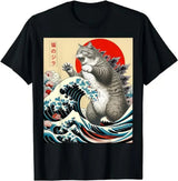 Cat Lover Gift - Catzilla T-Shirt - Japanese Art Cat Tee
