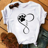 Unisex Colorful Heart & Paw Print T-Shirt