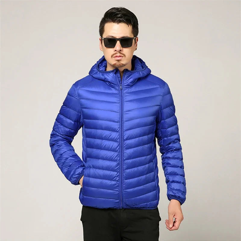 Men's All-Season Ultra Lightweight Packable Down Jacket Water and Wind-Resistant Breathable Coat Big Size Men Hoodies Jackets 4