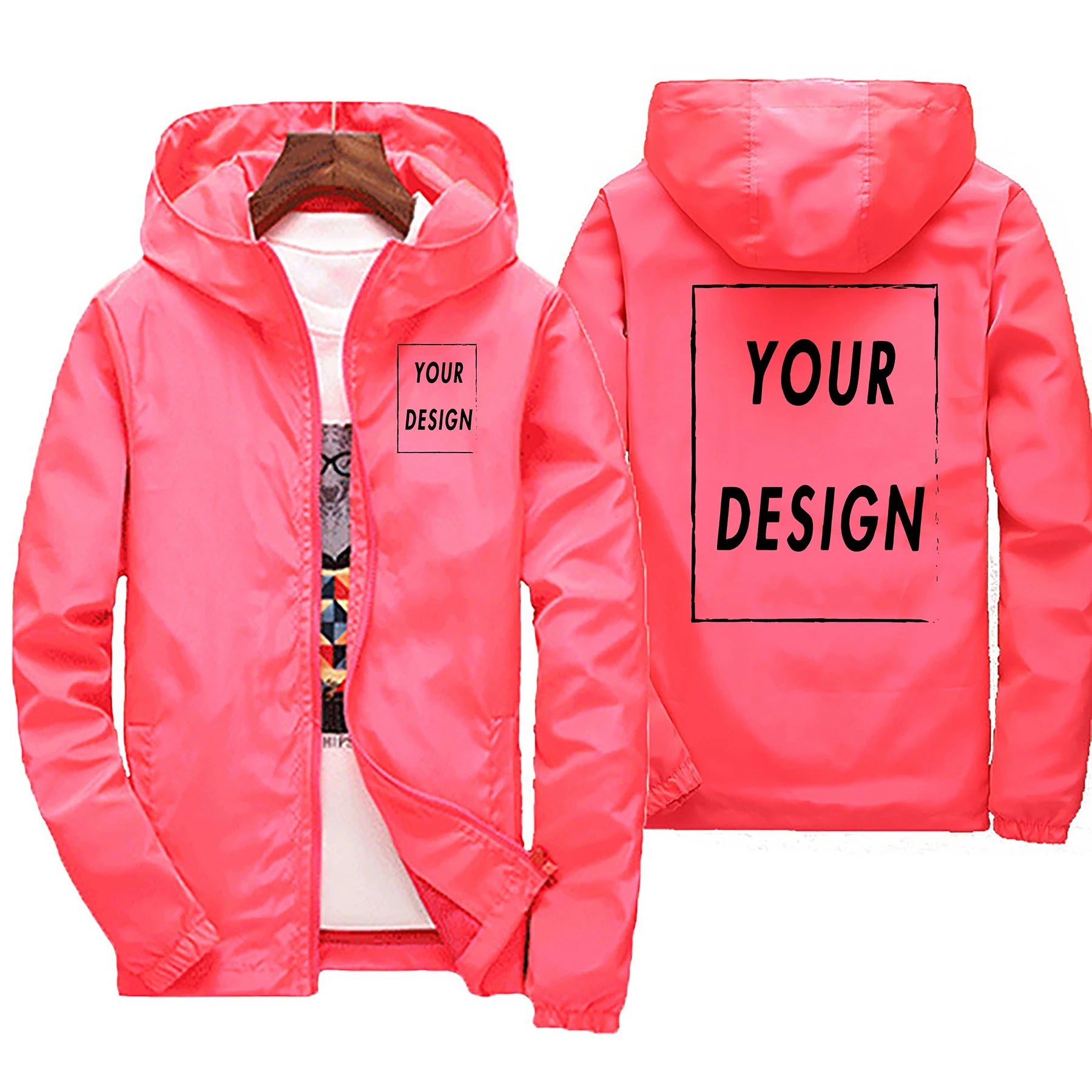 Men’s Custom Logo Waterproof Windbreaker