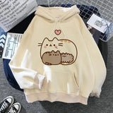 Women's cat hooded sweatshirt 2024 cartoon costume Korean Harajuku Kawai style oversized 3