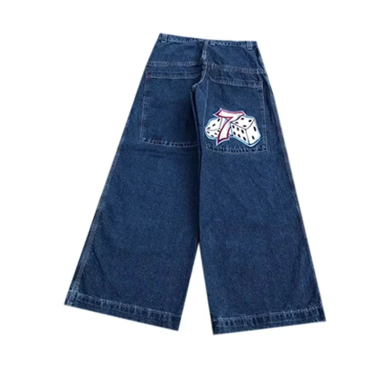 Y2K Embroidered Baggy Jeans