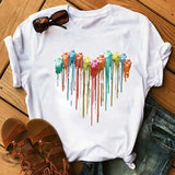 Unisex Colorful Heart & Paw Print T-Shirt