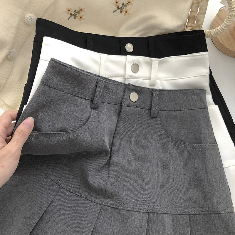 Y2K Vintage High Waist Pleated Skirt Women College Style Uniforms Safety Pants Mini Skirts Woman Korean Street Slim A-Line Skirt 5