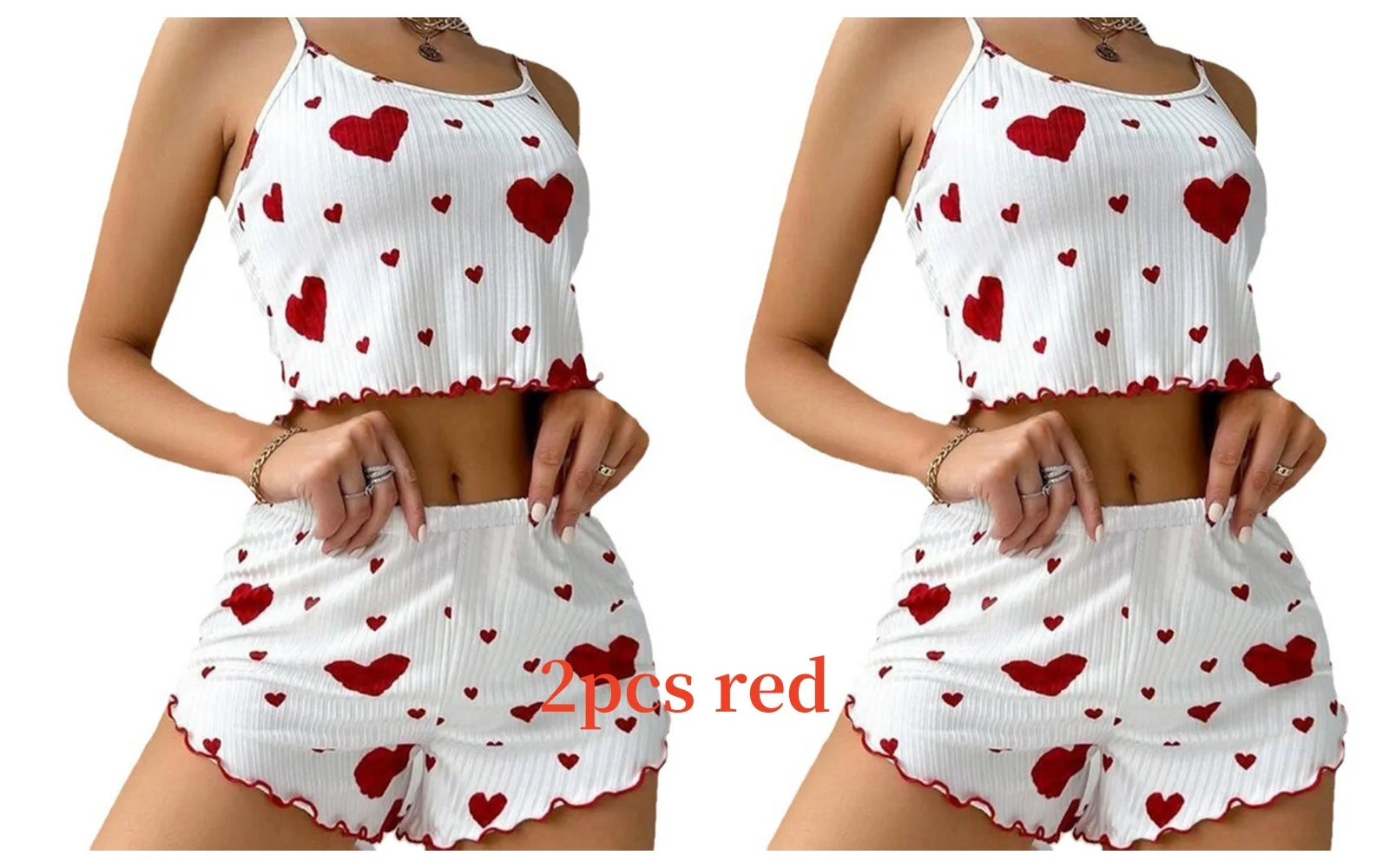 Women’s Heart-Print Pajama Set