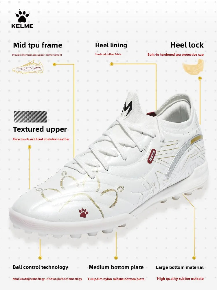 Kelme Adult Soccer Shoes Tf Shredded Spikes Professional Match Training Soccer Shoes Youth Indoor Anti-skid Shoes 2