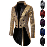 Men's Suit Round Sequin Button Tuxedo Stage Show Wedding Host Dance Festival Celebration Dinner Casual