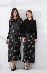 woman clothes thicken ribbing closed-fit wrap tops + Satin Adjustable straps dress 3