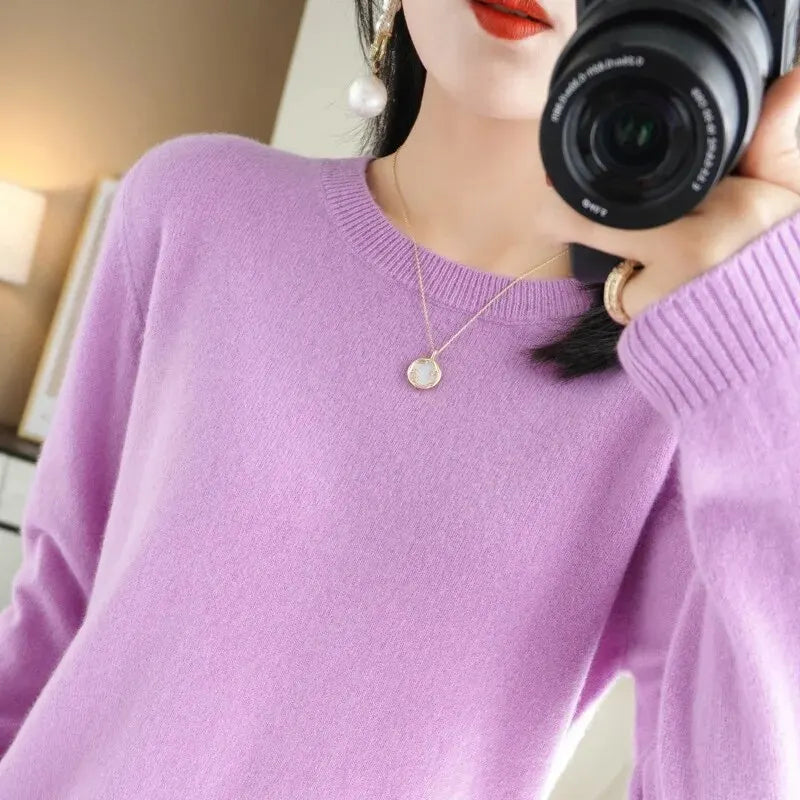 Women Sweater O-neck Autumn Winter BasicPullover Warm Casual Pulls Jumpers Korean FashionSpring Knitwear Bottoming Shirt 2023 5