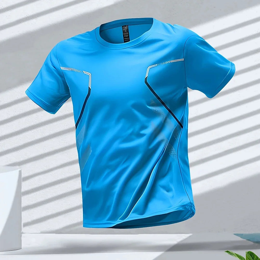 Men's T-shirts Sport Running T-shirt Men Quick-drying Breathable Short Sleeve Round Neck Active Tee Outdoor Workout Men Clothing 3
