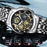 Fashion Casual Quartz Men Watch Stainless Steel Strap Luxury Dial Luminous 30M Waterproof Business Men Wristwatch 5