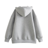 2024 Spring and Autumn New Casual Street Loose Oversize Hooded Zipper Hoodie Space Cotton Jacket Coat Lazy Women's Cardigan 2