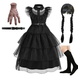 Kids' Wednesday Inspired Ruffle Dress
