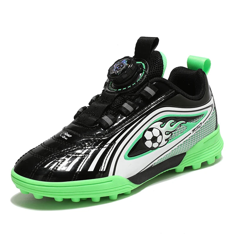 Children's Rotary Buckle Sneaker Boys Girls Professional Training Football Shoes Anti Slip Lightweight Fashion Football Footwear