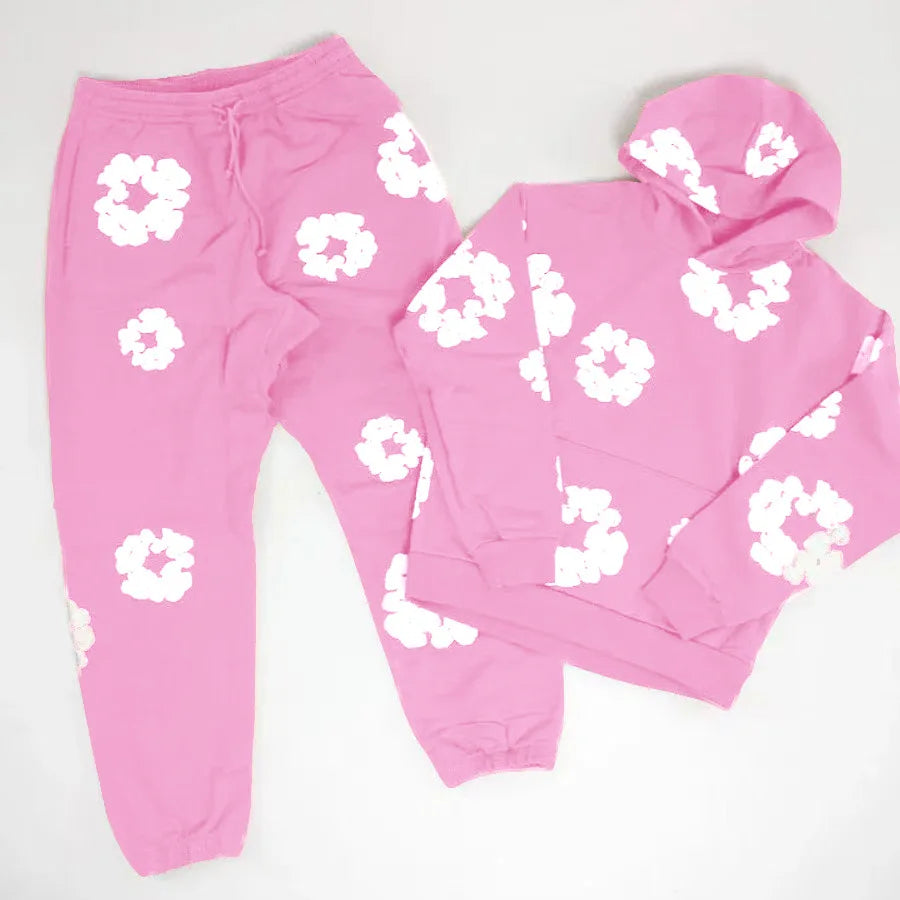 DENIM TEARS brand hot selling new fashionable cotton foam printed hoodie, European and American trendy men's sports suit 5