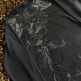 Y2K Grunge Cyber Mall Goth Thermal T-shirt Skulls Graphic Print Long Sleeve Pullovers Tops Women 90s Vintage Aesthetic Tees 2