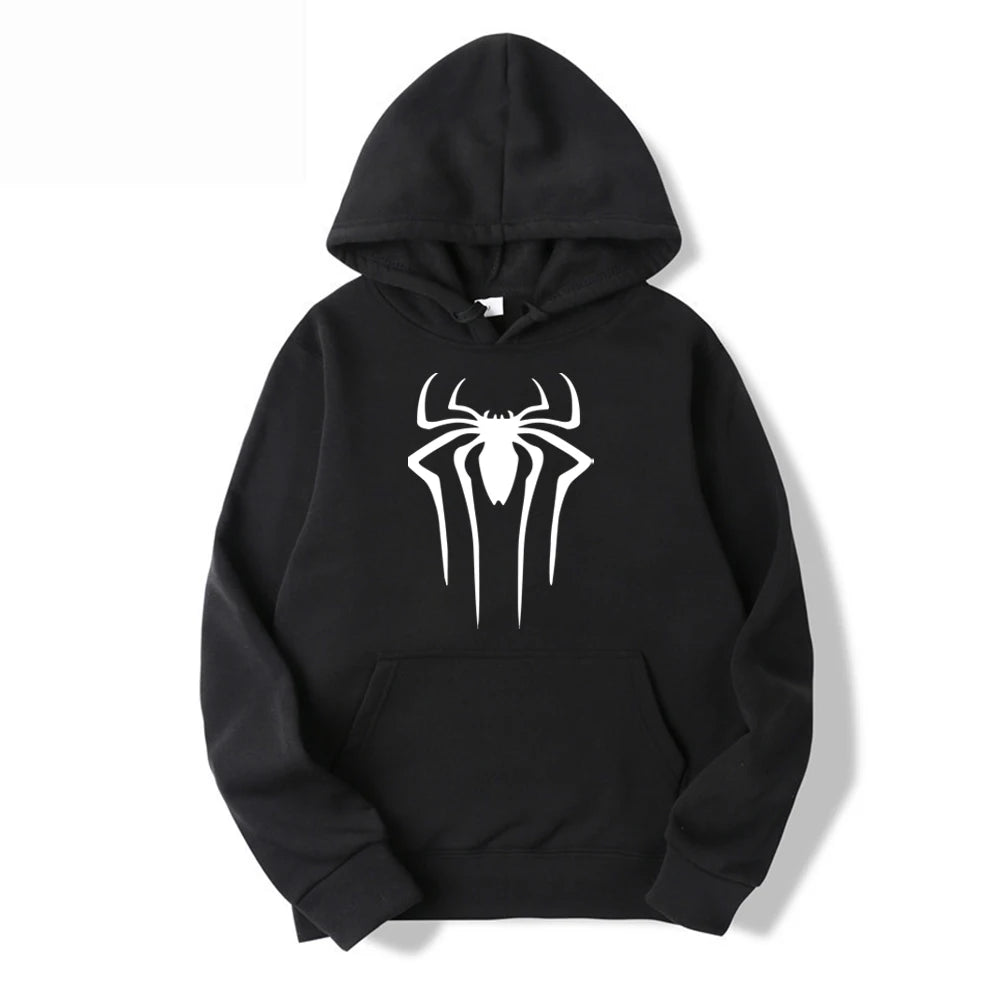 Fashion brand Men's Hoodie Casual Hoodie Sweatshirt Men's/Women's top Solid color printed spider hoodie sweatshirt