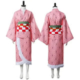Anime Nezuko Cosplay Kamado Nezuko Cosplay Costume Nezuko Wig Uniform with Props for Adult Kids Halloween Carnival Costumes 3