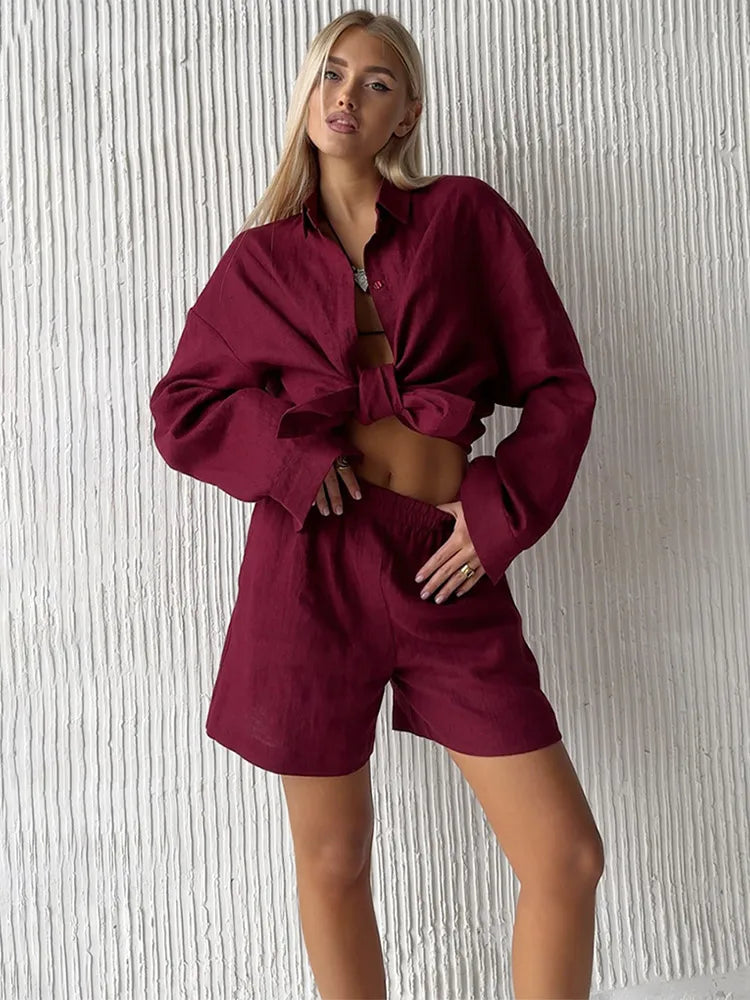 Chic Cotton Linen Two-Piece Set
