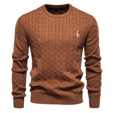 Men's Giraffe Embroidery Cotton Sweater
