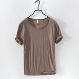 Mens Retro Raw Edge Cotton Tee