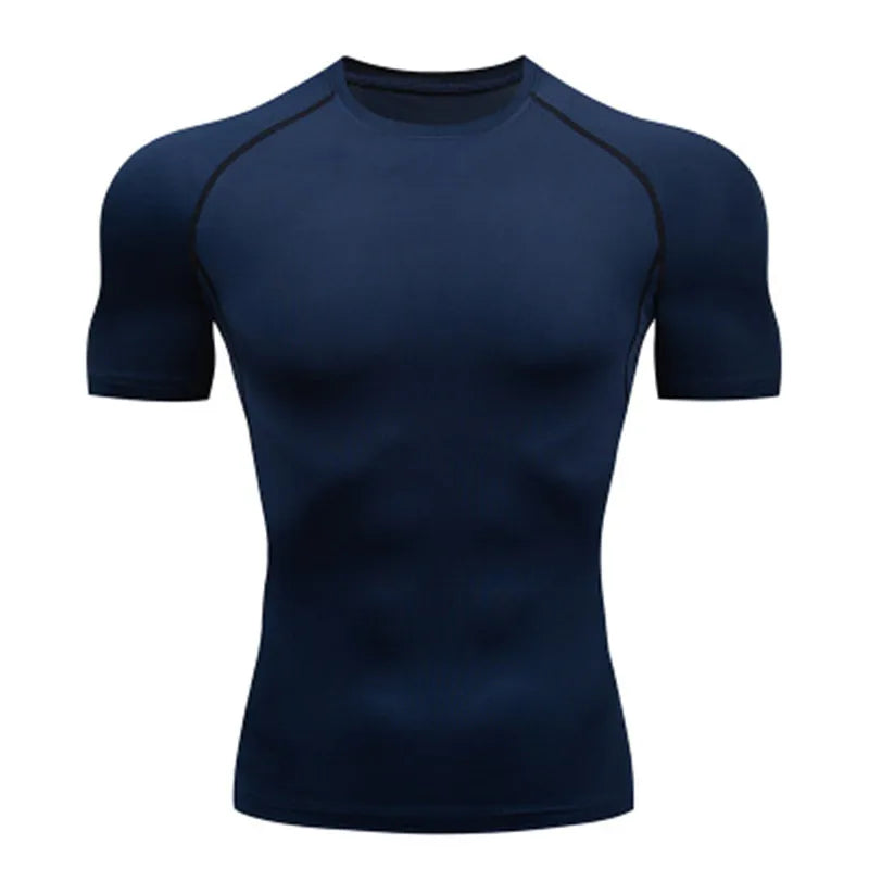 Men's T Shirt Outdoor Training Fitness Gym Jogging Running Sweatshirt Bat/-Man Compression Shirts Tight Elastic Breathable 3