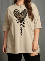 Heart 3D Print T shirt Plus Size Casual Crew Printing Top Tee Summer Women's Fashion Casual Street Loose and comfortable T-Shirt 2
