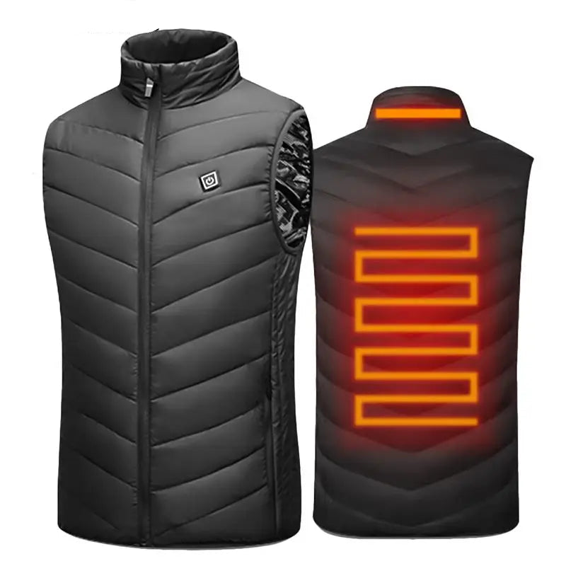 Men USB Infrared 17 Heating Areas Vest Jacket Men Winter Electric Heated Vest Waistcoat For Sports Hiking Oversized 5XL 2