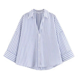 Women’s Asymmetric Linen Wide-Sleeve Shirt
