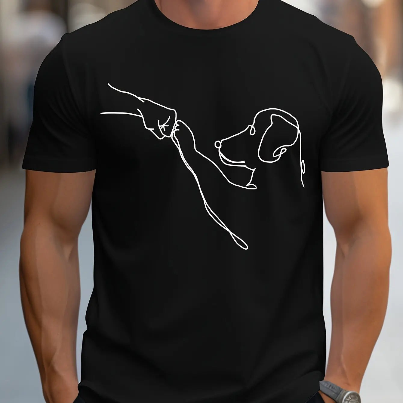 Funny Dog Print Cotton T-Shirt