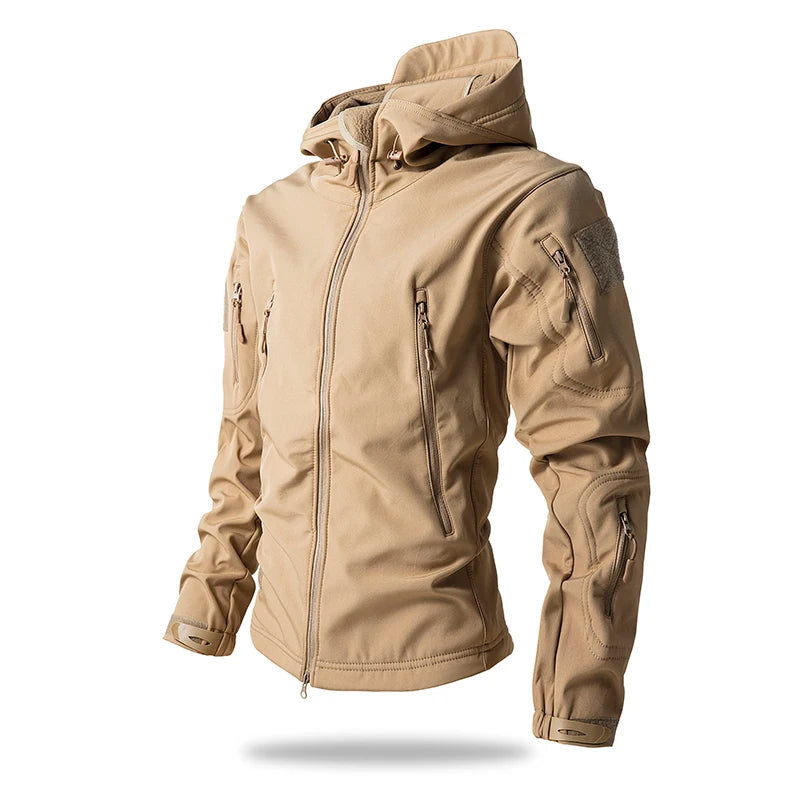 Lurker Shark Skin Soft Shell Tactical Jacket Men Waterproof Fleece Hooded Coat Hunt Clothes Autumn New Outdoor Camouflage Jacket 2
