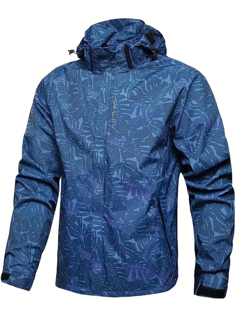 Men's Casual Lightweight Waterproof Windbreaker Jacket, Full Zip Up Hooded