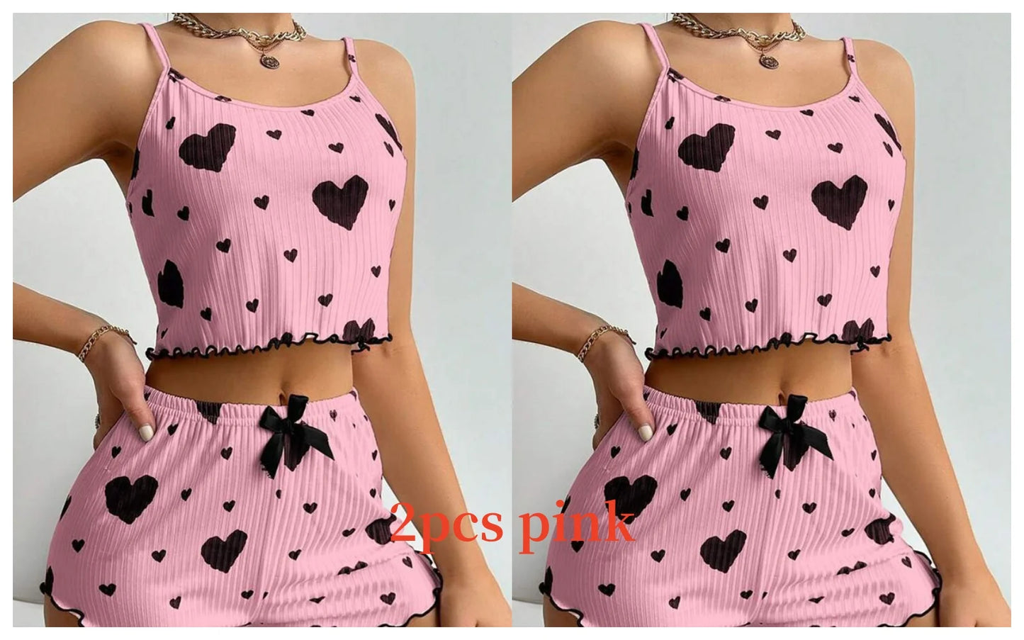 Women’s Heart-Print Pajama Set