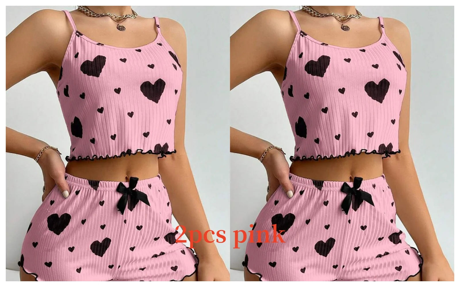 Women’s Heart-Print Pajama Set