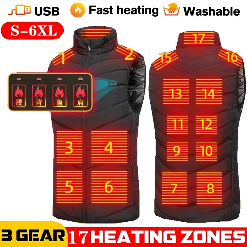 SA-Made Men’s 17-Zone Smart Electric Heated Vest