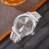 New Men Date Watches High-end Luxury Casual Calendar Stainless Steel Business WristWatch Leisure Sport WristWatch Clock