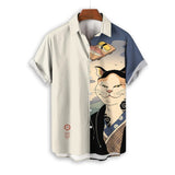 Fashion-Men-s-Clothing-Cool-Samurai-Cat-Tops-Summer-New-Men-s-Clothing-Casual-Short-Sleeved
