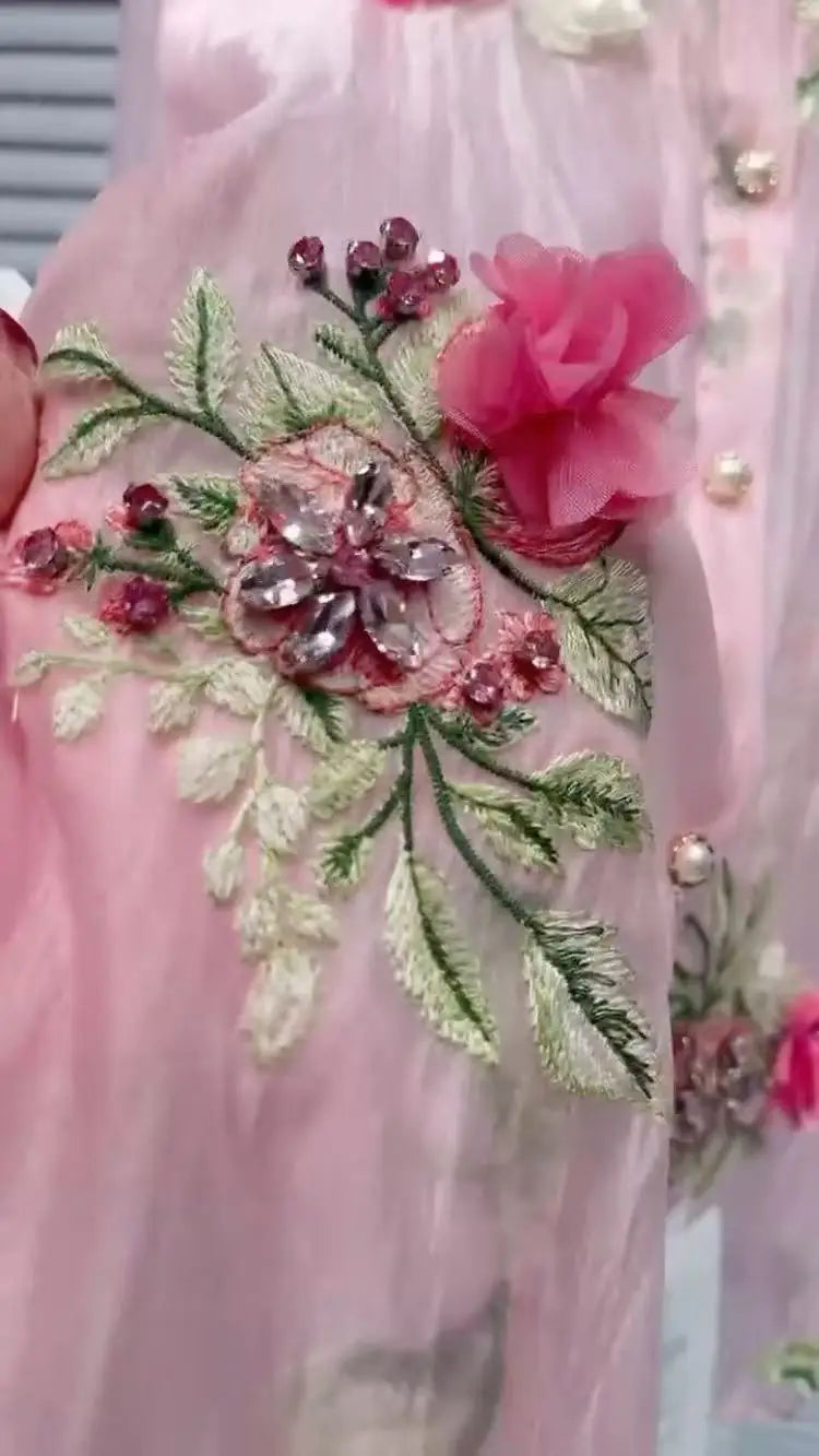New In 2025 Summer Diamonds Flowers Embroidery Shirts Blouses For Women Long Sleeve Thin Sunscreen  Loose Casual Top Cardigan 3