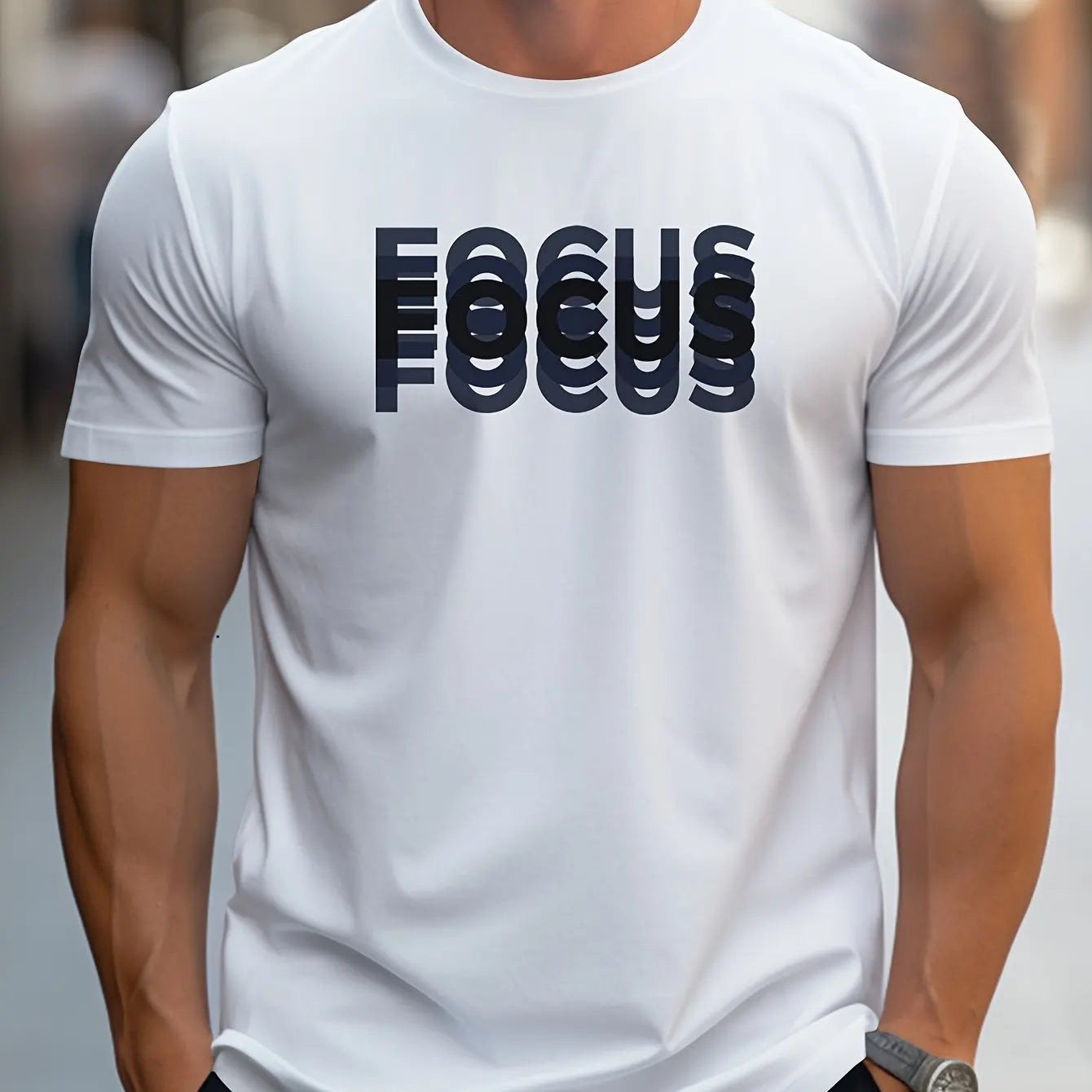 Men's Loose-Fit Cotton "Focus" Tee