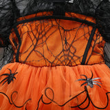2-7Y Halloween Witch Cosplay Party Dress Cute Spider Mesh Cape Clothes Halloween Costumes for Baby Carnival Party Gifts 5