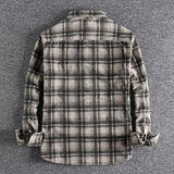 Men's Khaki Retro Spring/Autumn Corduroy Long Sleeve Shirt - Washed Comfort Fit 5
