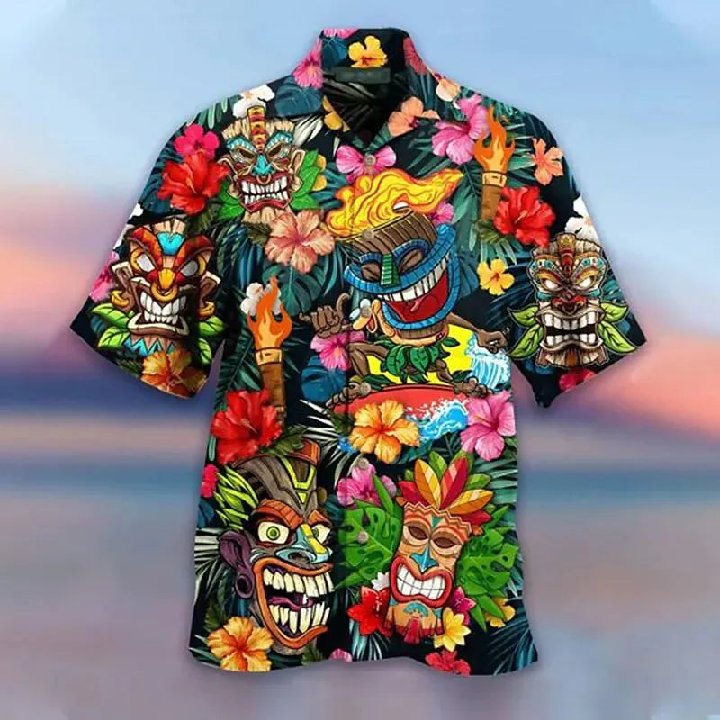 2025 Summer Loose Breathable 3d Print Trendy Cool Fashion Hawaiian Shirts