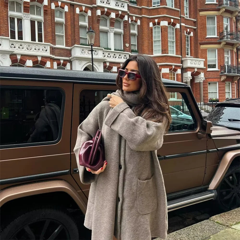 Winter New Product Women's Fashion and Casual 100 Pairs Scarf Short Knitted Coat Coat 2