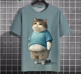 Men’s Oversized Funny Cat Graphic Tee