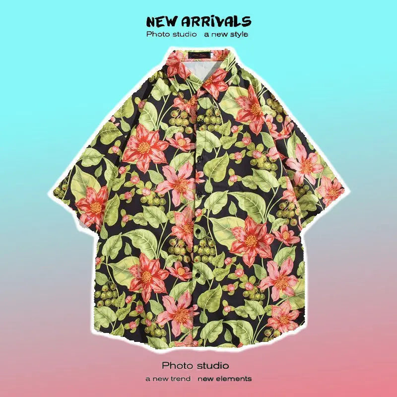 Men-Street-Fashion-Summer-Daily-Shirt-Hawaiian-Cartoon-Print-Casual-Loose-Shirts-Short-Sleeve-Beach-Loose