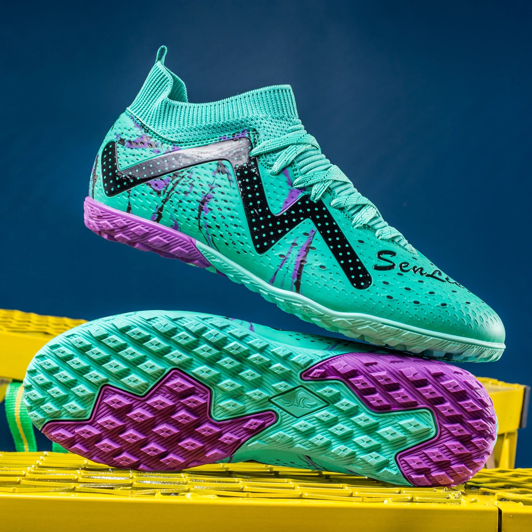 Men's Soccer Cleats Football Cleats for Mens Big Boys Mid-Top Spikes/TF Shoes for Youth Professional Training Turf Sneaker 5