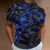 Men’s 3D Line Print Streetwear Tee