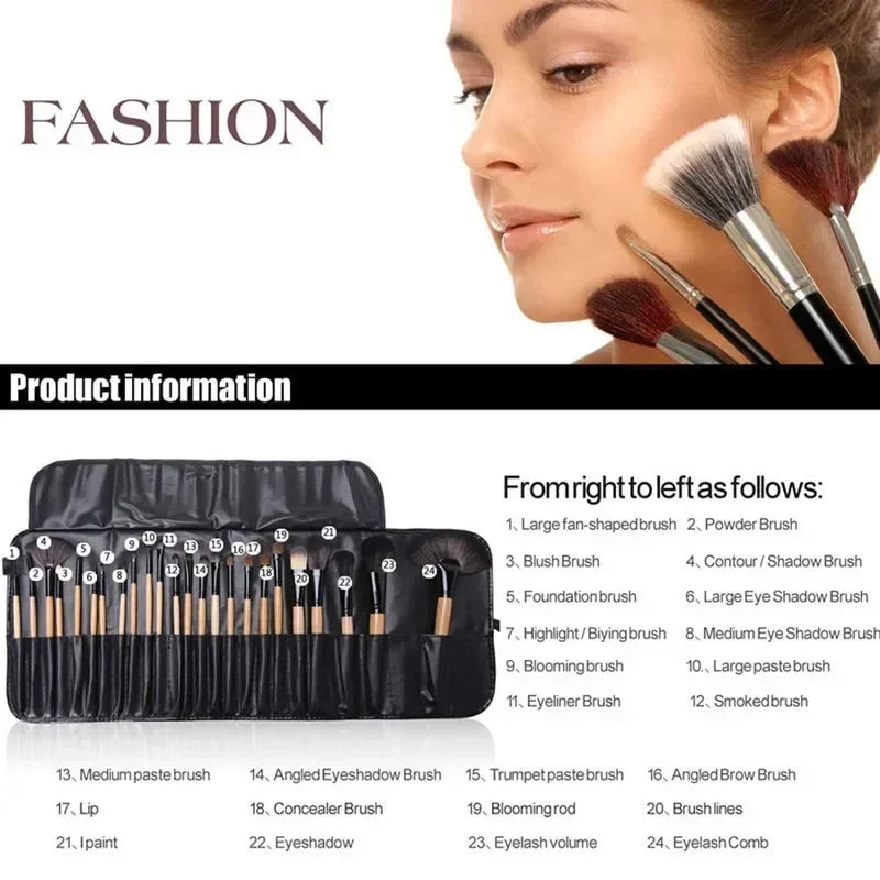 Gift Bag Of 24 pcs Makeup Brush Sets Professional Cosmetics Brushes Eyebrow Powder Foundation Shadows Pinceaux Make Up Tools 6